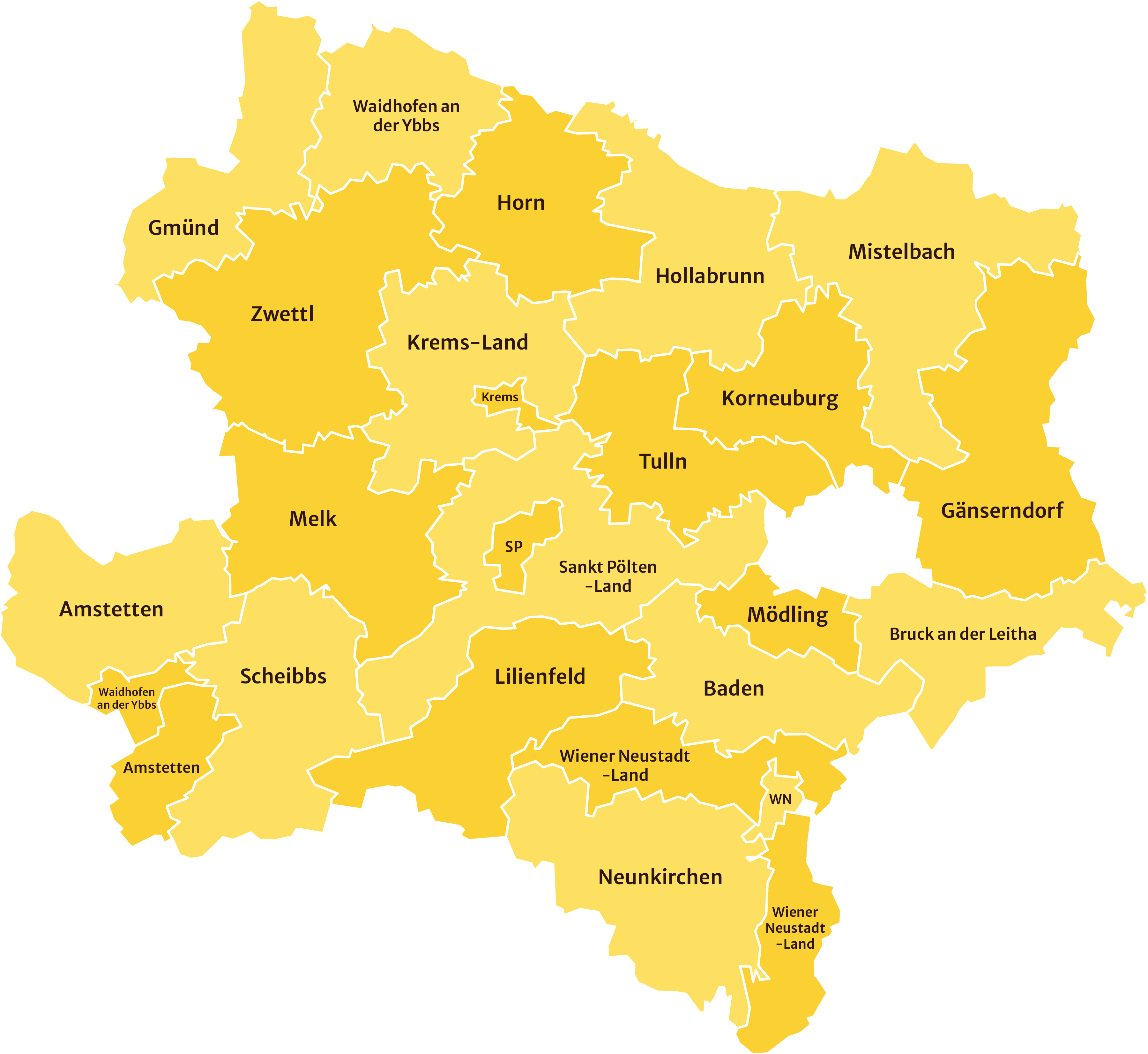 Bezirke in Niederösterreich